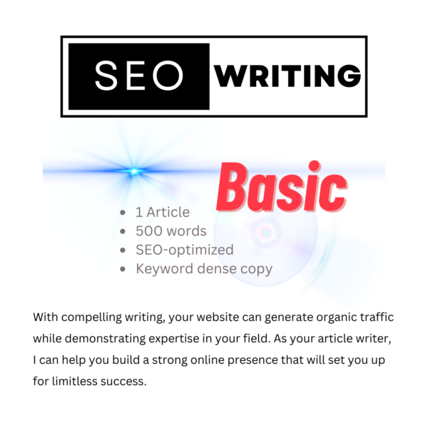 SEO writing - BASIC PLAN - 500 words
